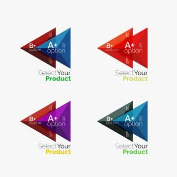 Set of triangle option infographic layouts Stock Illustration