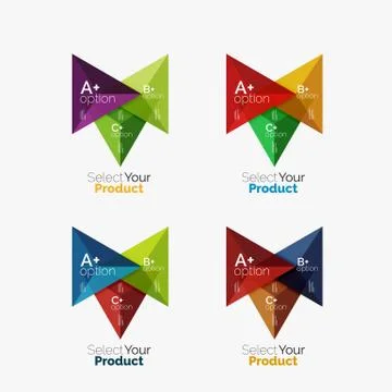Set of triangle option infographic layouts イラスト素材
