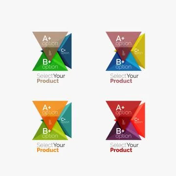 Set of triangle option infographic layouts 库存插图