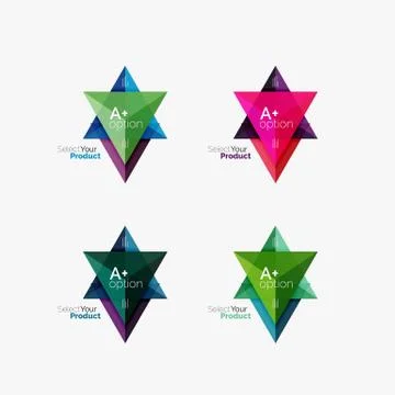 Set of triangle option infographic layouts Illustrazione stock