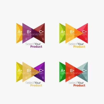 Set of triangle option infographic layouts Illustrazione stock