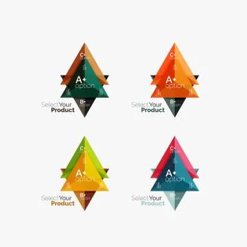 Set of triangle option infographic layouts 库存插图