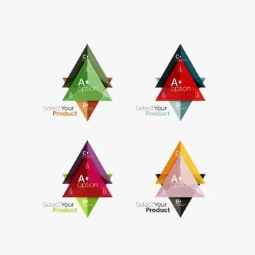 Set of triangle option infographic layouts イラスト素材