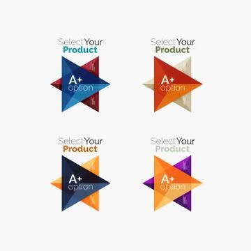 Set of triangle option infographic layouts Illustrazione stock