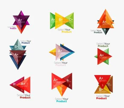 Set of triangle option infographic layouts Stock Illustration