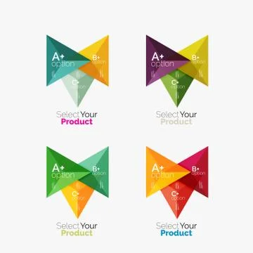 Set of triangle option infographic layouts Illustrazione stock