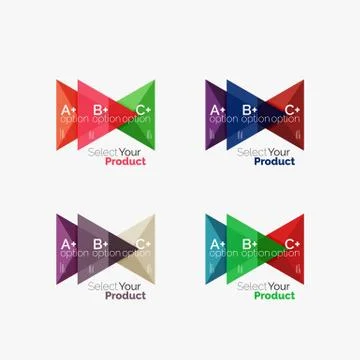 Set of triangle option infographic layouts Stock Illustration