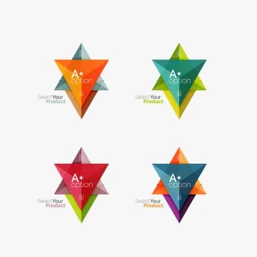 Set of triangle option infographic layouts Stock Illustration