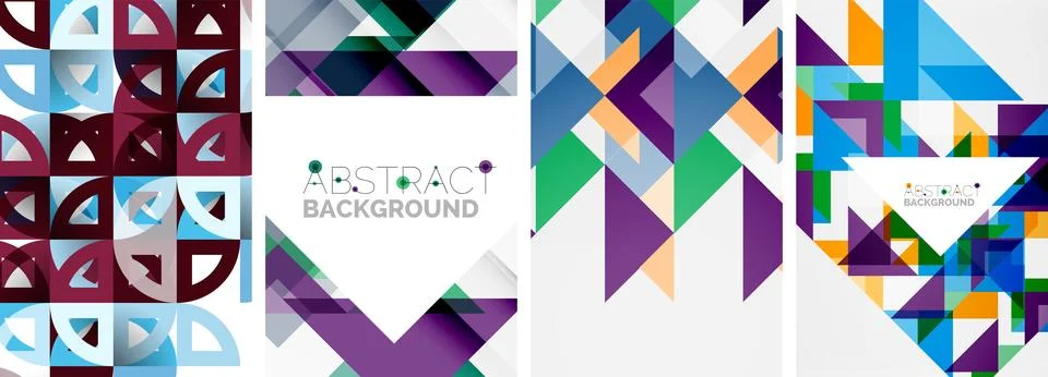 Set of triangle pattern poster backgrounds. Vector illustration For Wallpaper Stock Illustration