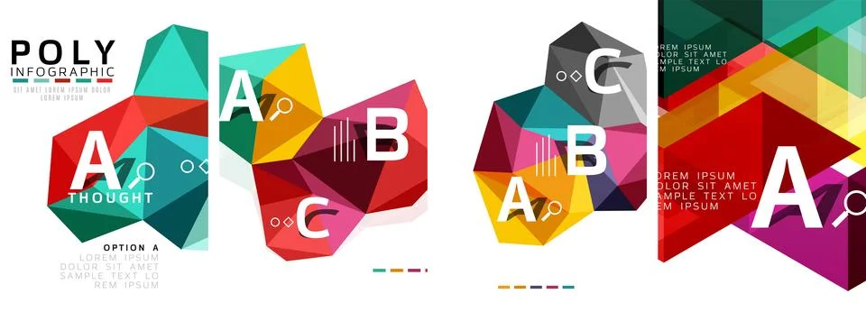 Set of triangle pattern poster backgrounds. Vector illustration For Wallpaper イラスト素材