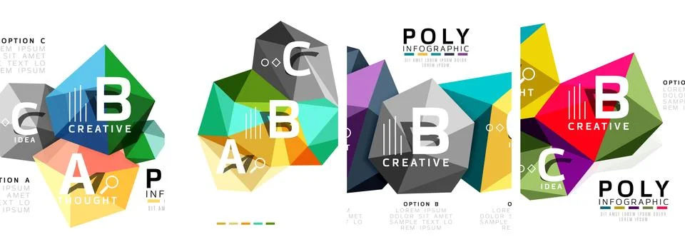 Set of triangle pattern poster backgrounds. Vector illustration For Wallpaper Stock Illustration