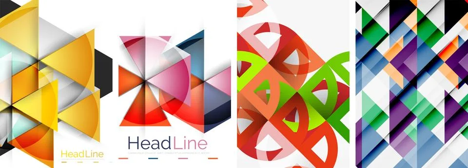 Set of triangle pattern poster backgrounds. Vector illustration For Wallpaper Illustrazione stock