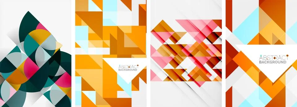 Set of triangle pattern poster backgrounds. Vector illustration For Wallpaper Stock Illustration
