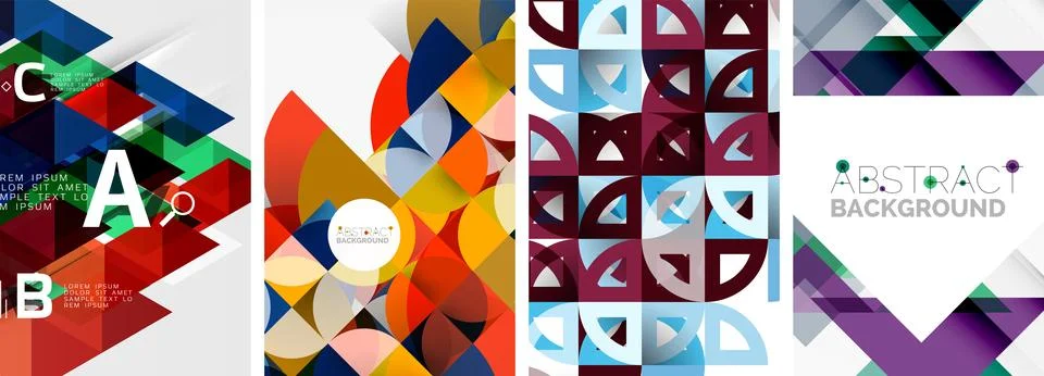 Set of triangle pattern poster backgrounds. Vector illustration For Wallpaper Stockillustratie