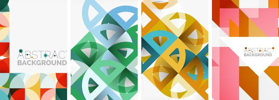 Set of triangle pattern poster backgrounds. Vector illustration For Wallpaper 스톡 일러스트