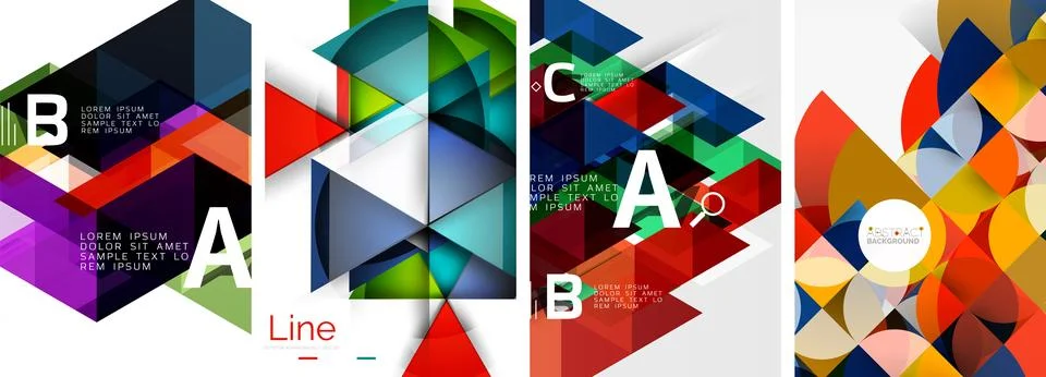 Set of triangle pattern poster backgrounds. Vector illustration For Wallpaper Stock Illustration