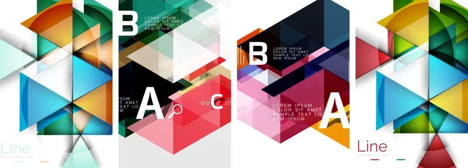 Set of triangle pattern poster backgrounds. Vector illustration For Wallpaper Stock Illustration