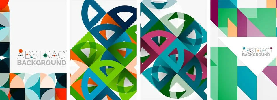 Set of triangle pattern poster backgrounds. Vector illustration For Wallpaper Stock Illustration