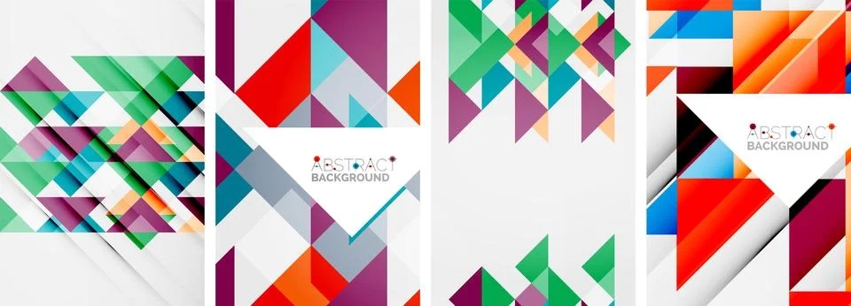 Set of triangle pattern poster backgrounds. Vector illustration For Wallpaper Illustrazione stock