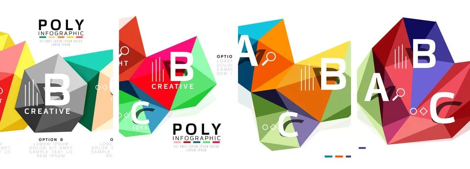 Set of triangle pattern poster backgrounds. Vector illustration For Wallpaper Illustrazione stock