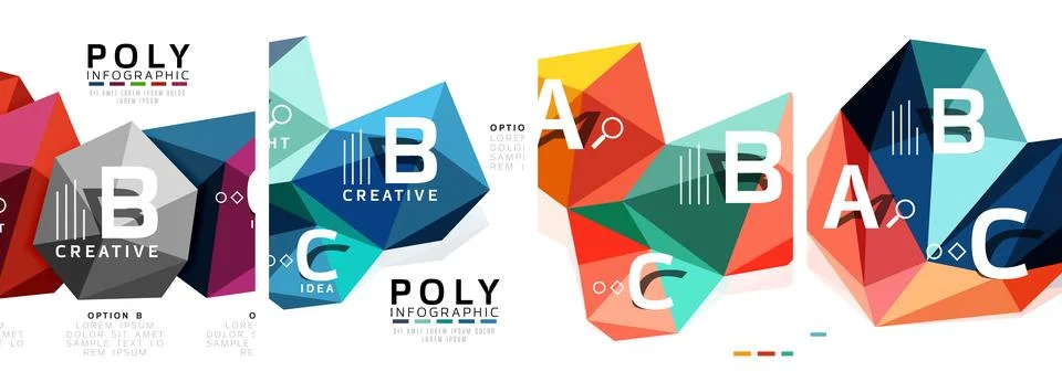 Set of triangle pattern poster backgrounds. Vector illustration For Wallpaper Illustrazione stock
