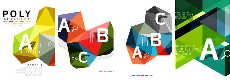 Set of triangle pattern poster backgrounds. Vector illustration For Wallpaper Stock Illustration