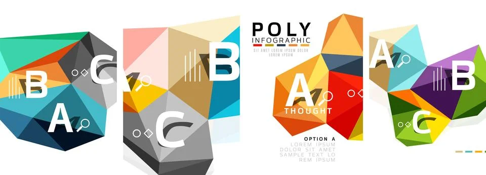 Set of triangle pattern poster backgrounds. Vector illustration For Wallpaper Stock Illustration