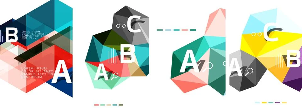 Set of triangle pattern poster backgrounds. Vector illustration For Wallpaper Stock Illustration