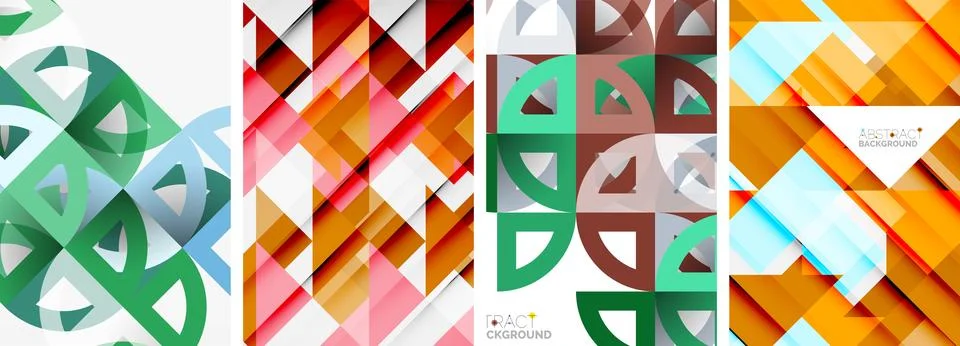 Set of triangle pattern poster backgrounds. Vector illustration For Wallpaper Stock Illustration
