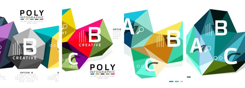 Set of triangle pattern poster backgrounds. Vector illustration For Wallpaper Stock Illustration