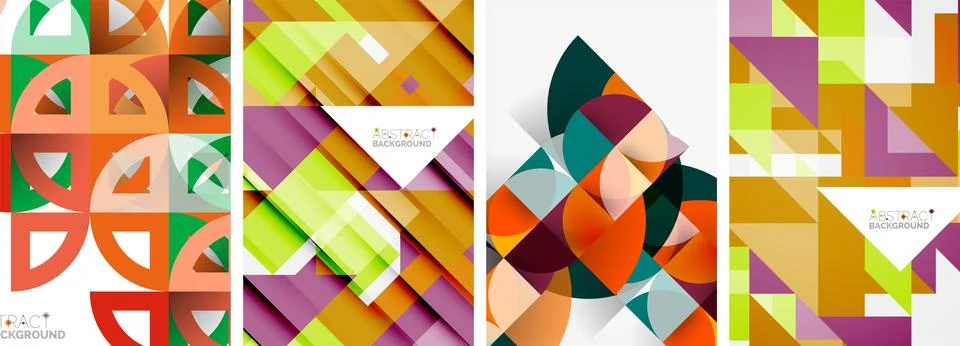 Set of triangle pattern poster backgrounds. Vector illustration For Wallpaper Stockillustratie