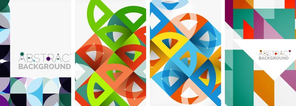 Set of triangle pattern poster backgrounds. Vector illustration For Wallpaper Stock Illustration