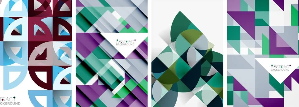 Set of triangle pattern poster backgrounds. Vector illustration For Wallpaper Stock Illustration