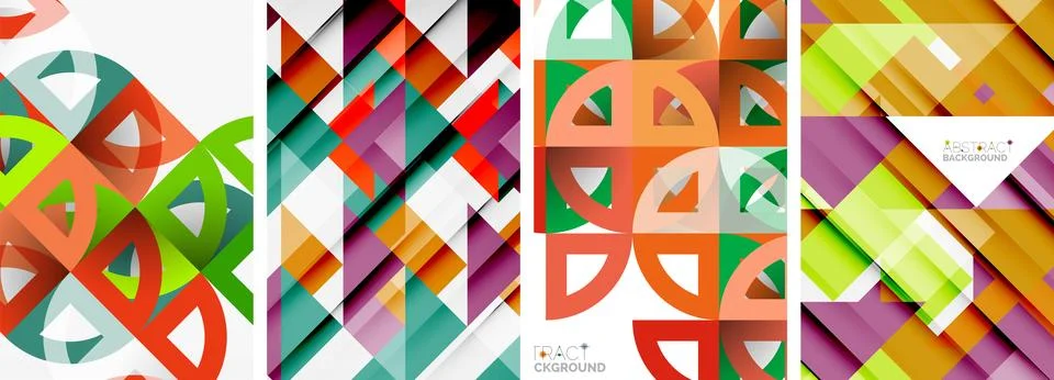 Set of triangle pattern poster backgrounds. Vector illustration For Wallpaper Illustrazione stock