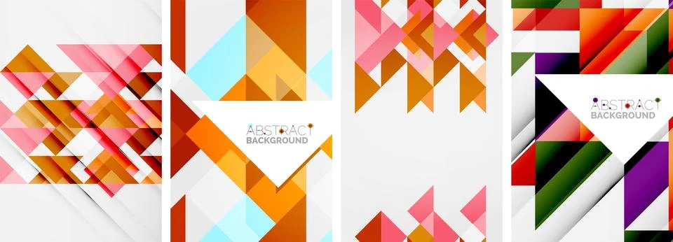 Set of triangle pattern poster backgrounds. Vector illustration For Wallpaper Stock Illustration