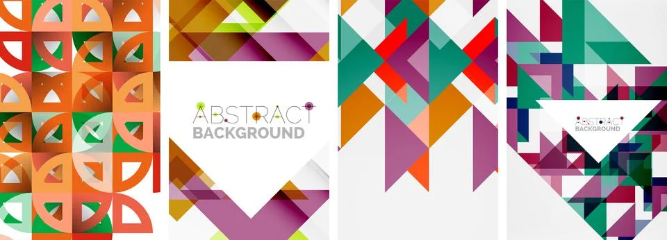Set of triangle pattern poster backgrounds. Vector illustration For Wallpaper 스톡 일러스트