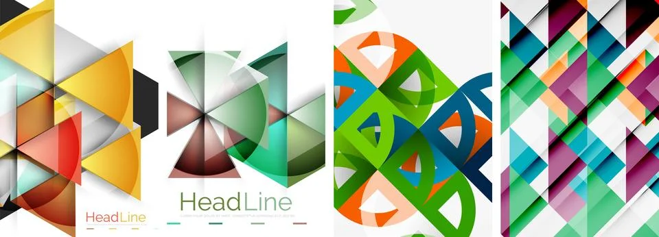 Set of triangle pattern poster backgrounds. Vector illustration For Wallpaper Stockillustratie