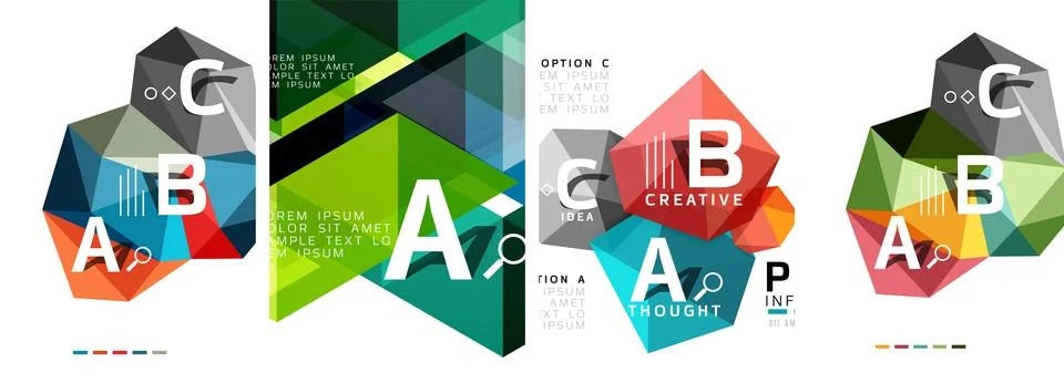 Set of triangle pattern poster backgrounds. Vector illustration For Wallpaper Stock Illustration