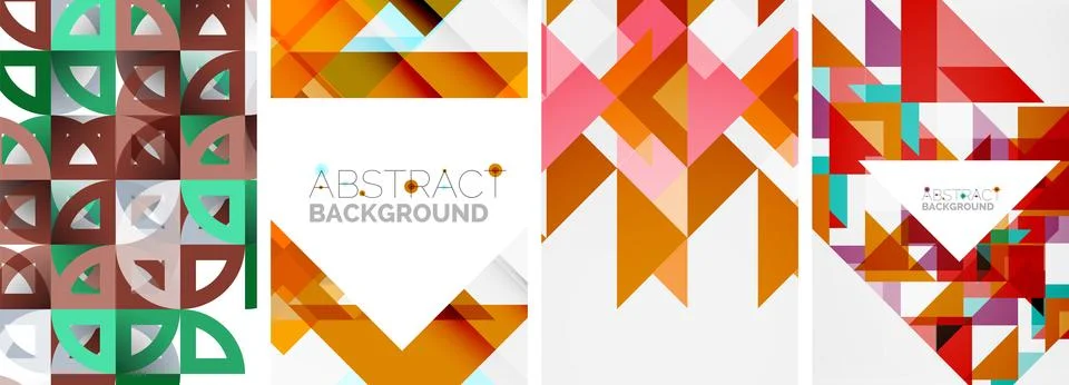 Set of triangle pattern poster backgrounds. Vector illustration For Wallpaper Illustrazione stock