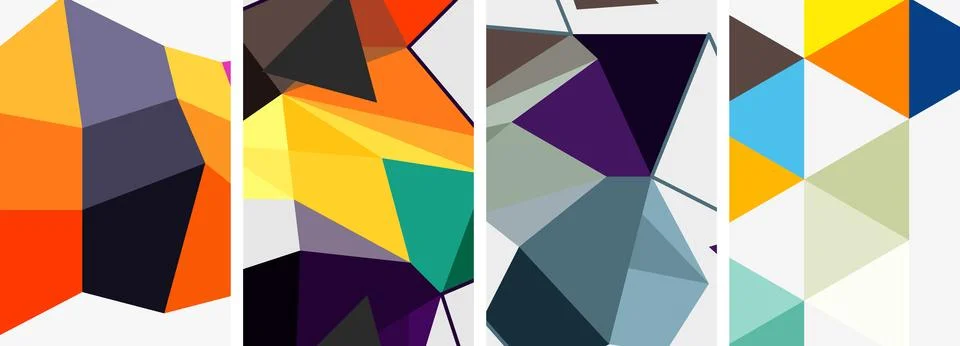 Set of triangle poster backgrounds. Vector illustration For Wallpaper, Banner Stock Illustration