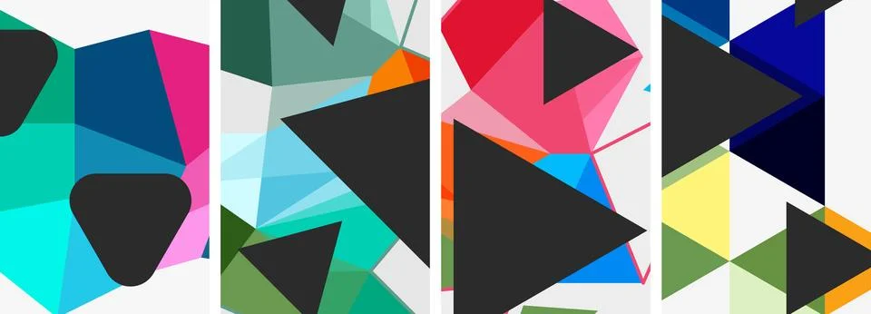 Set of triangle poster backgrounds. Vector illustration For Wallpaper, Banner Stock Illustration