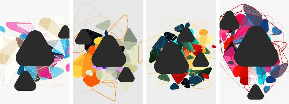Set of triangle poster backgrounds. Vector illustration For Wallpaper, Banner Illustrazione stock