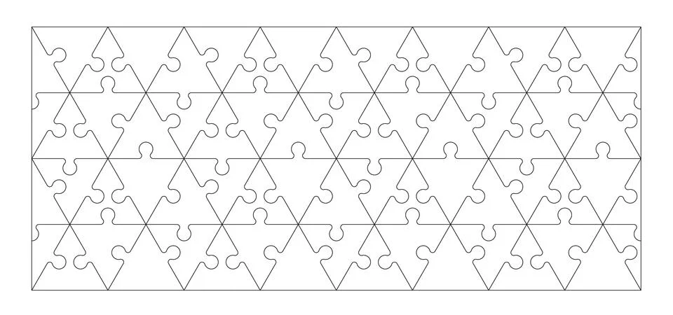 Set of triangle puzzle pieces Stock Illustration