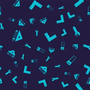 Set Triangular ruler and pencil, Adjustable wrench, Corner and Hand saw on Stock Illustration