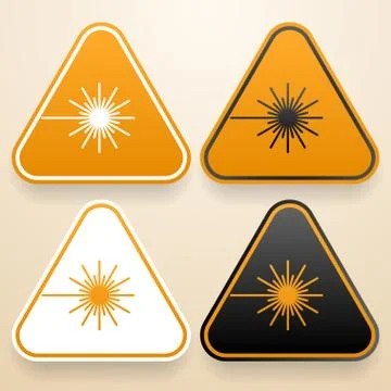 Set of triangular signs of danger Ilustração Stock