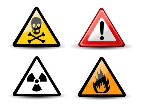 Set of Triangular Warning Hazard Signs Stock Illustration