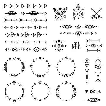 Set of tribal elements. Stock Illustration