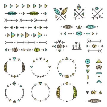Set of tribal elements. Stock Illustration