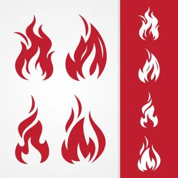Set tribal flame Stock Illustration