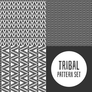 Set of tribal pattern vector seamless Stockillustratie